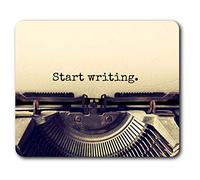 Estera cómoda del ratón - Inicio de escritura de máquina de escribir Writer23.5 x 19.6 cm (9.3 x 7.7 pulgadas) para la computadora y ordenador portátil, oficina, regalo, base antideslizante - RM14180