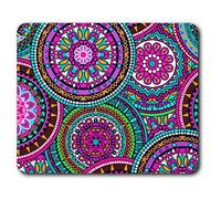Estera cómoda del ratón - Mandala púrpura mosaico Bastante 23.5 x 19.6 cm (9.3 x 7.7 pulgadas) para la computadora y el ordenador portátil, oficina, regalo, base antideslizante - RM2357