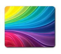 Estera cómoda del ratón - modelo del arco iris colorido del remolino 23.5 x 19.6 cm (9.3 x 7.7 pulgadas) para la computadora y el ordenador portátil, oficina, regalo, base antideslizante - RM8886