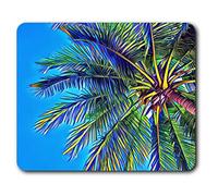 Estera cómoda del ratón - Palmera Tropical Surf Surfer vacaciones 23.5 x 19.6 cm (9.3 x 7.7 pulgadas) para la computadora y el ordenador portátil, oficina, regalo, base antideslizante - RM24268