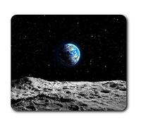 Estera cómoda del ratón - Planeta Tierra espacial de la NASA Luna Azul 23.5 x 19.6 cm (9.3 x 7.7 pulgadas) para la computadora y el ordenador portátil, oficina, regalo, base antideslizante - RM24374