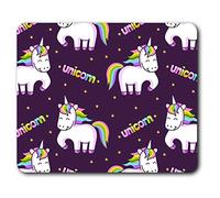 Estera cómoda del ratón - púrpura del unicornio caballo lindo 23.5 x 19.6 cm (9.3 x 7.7 pulgadas) para la computadora y el ordenador portátil, oficina, regalo, base antideslizante - RM2108