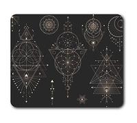 Estera cómoda del ratón - símbolos geométricos Sueño frescos 23.5 x 19.6 cm (9.3 x 7.7 pulgadas) para la computadora y el ordenador portátil, oficina, regalo, antideslizante base - RM2510