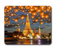 Estera cómoda del ratón - templo de Wat Arun en Bangkok Tailandia 23.5 x 19.6 cm (9.3 x 7.7 pulgadas) para la computadora y el ordenador portátil, oficina, regalo, base antideslizante - RM12765