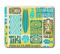 Estera cómoda del ratón - verde impresionante Surf Tiki Patrón 23.5 x 19.6 cm (9.3 x 7.7 pulgadas) para la computadora y ordenador portátil, oficina, regalo, antideslizante base - RM14380