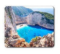 Estera cómoda del ratón - Viajes Zante Grecia Griego Diversión 23.5 x 19.6 cm (9.3 x 7.7 pulgadas) para la computadora y el ordenador portátil, oficina, regalo, base antideslizante - RM2308