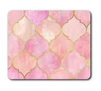 Estera cómoda del ratón - Vintage rosado marroquí Imprimir 23.5 x 19.6 cm (9.3 x 7.7 pulgadas) para la computadora y ordenador portátil, oficina, regalo, antideslizante base - RM2525