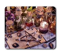 Estera cómoda del ratón - Wicca Brujería Oculta esotérica Bruja 23.5 x 19.6 cm (9.3 x 7.7 Pulgadas) para la computadora y el Ordenador portátil, Oficina, Regalo, Base Antideslizante - RM16131