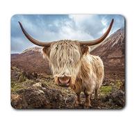 Estera cómoda del ratón - Wild Animal Vaca Yak 23.5 x 19.6 cm (9.3 x 7.7 Pulgadas) para la computadora y el Ordenador portátil, Oficina, Regalo, Base Antideslizante - RM15632