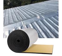 Estera de Aislamiento Térmico Acústico 10mm De Espesor Acústico Insonorización Aluminio Forro Autoadhesivo Espuma de Alta Densidad paneles de aislamiento de automóviles(Size:1*10m/3.28*32.8ft)