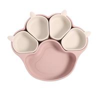Estera de alimentación de silicona para bebés, placas de succión para bebés - Bandeja divisoria con en forma de garra de gato - Plato de succión para bebé, platos divididos de silicona para