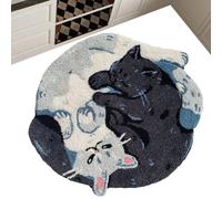 Estera de baño de gato | Alfombra de patrón de gato de abrazadera divertida para el piso del baño | Estera suave y absorbente de agua con respaldo sin deslizamiento | Alfombra de piso lavable a máquin
