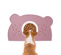 Estera de Comida de Gato, Alfombra para Perros - Alfombra de alimentación de Perros con Bordes elevados,Almohadilla de Silicona sin Deslizamiento Lavable, Bandeja en Forma de Oso a Prueba de derrames