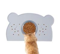 Estera de Comida de Gato, Alfombra para Perros - Almohadilla de alimentación de Mascotas con Bordes elevados - Almohadilla de Silicona Lavable sin Deslizamiento, Protector en Forma de Oso a Prueba de