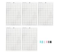Estera de corte con rejilla, 5 unidades, junto con juego de adaptadores para bolígrafos de 6 piezas; estera adhesiva de agarre neutro en cuanto a la viscosidad, compatible con