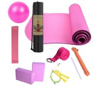 Estera de ejercicio con bloques yoga - kit entrenamiento profesional, juego | Accesorios acondicionamiento físico duradero para hombres y mujeres, ideal pilates