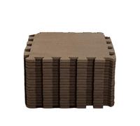 Estera de ejercicio rompecabezas 30cm, baldosas EVA, suelo protector, equipo gimnasio, almohadilla espuma entrelazada, 12 Uds Para Máquinas(Brown)