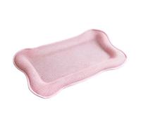 Estera de enfriamiento for Gatos, 42x58 cm, Forma de Hueso Lavable Multicolor for Interiores y Exteriores, Viajes en Coche, Patio(Pink)