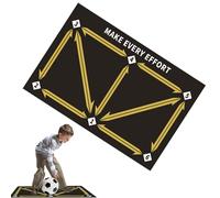 Estera de entrenamiento de fútbol, estera de entrenamiento de pasos de fútbol | Equipo de jugador de control de pelota de ritmo de entrenamiento de agilidad, mejora la coordinación