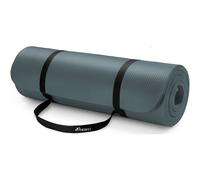TRESKO® Esterilla de fitness 185 x 60 cm y 190 x 100 cm para gimnasia, yoga, pilates y cualquier tipo de entrenamiento | Suave y cómoda | Espuma NBR (Azul Indigo, 185 x 60 x 1,5 cm)