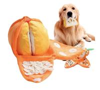 Estera de olfateo para perros, alfombra lisa de perro,Estera de comida de cachorro naranja | Almohadilla de trabajo de perfume interactiva de felpa con sonidos chirriantes de papel arrugado para