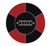 Estera de póquer Redonda Profesional for Texas Holdem con Bolsa de Transporte, Mesa de póquer portátil(Rosso,Small)