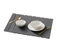 Estera de secado - Almacenamiento compacto | Multiusos de platos combina la absorción y una base no deslizante para proporcionar un área de secado estable para utensilios. Diseñado para doblar