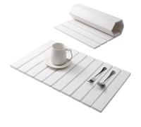 Estera de secado de piedra para el mostrador de la cocina, la almohadilla de secado de plato plegable 24x15 pulgadas, almohadilla de diatomita de cocina rápida y seca para las tazas de botellas de pl