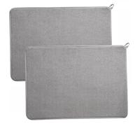 Estera de secado de platos de microfibra, 2 uds., estera absorbente para escurridor de platos, almohadillas de secado reutilizables resistentes al calor para fregadero de cocina, 12x16 pulgadas