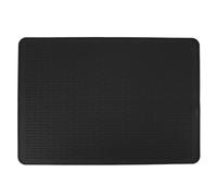 Estera de secado de platos de silicona grande 71x50 cm Calor 450 °F Almohadilla de secado plegable antideslizante con protector de mesa con fondo elevado para fregadero de cocina (Negra)