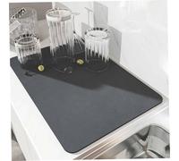 Estera de secado del plato para la colchoneta de plato absorbente de la alfombra del plato de la cocina, almohadilla de secado sin plato sin deslizamiento de 16x24 pulgadas con respaldo de goma-