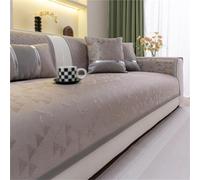 Estera De Sofá De Seda De Hielo, Funda De Sofá Antideslizante De Malla De Panal, Funda De Sofá Transpirable De Verano, Protector De Muebles Minimalista Lavable for Sala De Estar(Marrón,110 * 260cm)