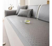 Estera de sofá refrescante de ratán PE de Verano, Funda de sofá Antideslizante, Protector de Muebles Ligero Lavable Transpirable for Sala de Estar(Gris,70 * 240CM)