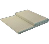 Estera De Tatami Tradicional Japonesa,4 Pliegues, Firme Y CóModo, ColchóN De FutóN con Hierba Verde 100% Natural,Ideal para MeditacióN Yoga Sala Zen SalóN De Té JaponéS(90x200x3.5cm)
