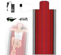 Estera De Terapia De Luz Roja De Cuerpo Completo, Almohadilla De Terapia De Luz Roja De Gran Tamaño For El Cuerpo, Manta De Luz Roja De Doble Longitud De Onda De 660 Y 850 Nm(1370 LED Gray)