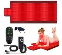 Estera De Terapia De Luz Roja Extra Grande, Almohadilla De Terapia De Luz Roja De Cuerpo Completo LED, Longitudes De Onda Duales De 660 Nm Y 850 Nm Plegable Con Temporizador(B(76.8" x 33.4"))