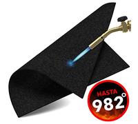 Estera ignífuga 70x32 cm, Resistente al Calor hasta 982 °C Negro, Tejido ignífugo Ideal como Estera de Fuego o como Estera de Barbacoa, Estera contra Calor, Panel ignífugo, protección contra Fuego.