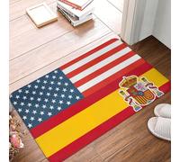 Estera Interior Bandera De España, América Hispana Suave Bienvenida Alfombra Personalizada Alfombras para Fiesta Jardín Oficina 60X40Cm