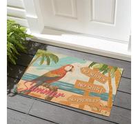 Estera Interior Bar Abierto Sin Zapatos Sin Camisa No Hay Problema Muy Suave Franela Alfombras Antideslizante Alfombras para Dormitorio Jardín Comedor 60X40Cm