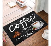 Estera Interior Beber Café El Café Siempre Es Una Buena Idea Suave Franela Alfombras Esponjosa Alfombras para Comedor Fiesta Oficina 60X40Cm