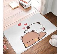Estera Interior El Oso Panda Abraza A Bubu Y Dudu Suave Bienvenida Alfombra Esponjosa Alfombras para Fiesta Oficina Cocina 60X40Cm