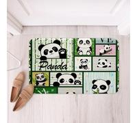 Estera Interior Lindos Animales De Dibujos Animados De Panda Peludos Resistente A La Suciedad Bienvenida Alfombra Muy Suave Alfombras Puerta Entrada para Salón Comedor Pasillo 60X40Cm