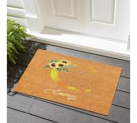 Estera Interior Monograma De La Letra C Inicial del Girasol Muy Suave Franela Alfombras Impermeable Alfombra Exterior para Puerta para Dormitorio Comedor Cocina 60X40Cm
