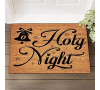 Estera Interior Respaldo Oh Santa Noche Impermeable Bienvenida Alfombra Suave Alfombra Exterior para Puerta para Jardín Pasillo Salón 60X40Cm