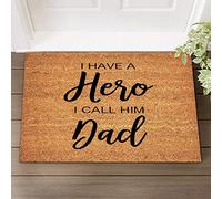 Estera Interior Tengo Un Héroe Y Lo Llamo Papá Impermeable Franela Alfombras Suave Alfombra Exterior para Puerta para Jardín Oficina Cocina 60X40Cm