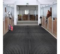 Estera para establo con función de drenaje, 183 x 122 cm, alfombrilla de drenaje para caballos, cuidadosa con las articulaciones, antideslizante, alfombrilla de goma para el suelo