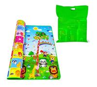 Estera para Gatear, Reversible Lavable Impermeable Grande con Patrón de Granja y Diseño Rompecabezas, Alfombra para Bebés para Juegos en Casa Parque Viajes