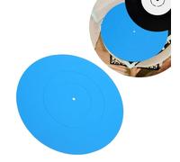 Estera Placa Giratoria, 12 Pulgadas Caucho Universal Disco Slipmat con Ranuras, Alfombrilla Reproductor Discos para Reproductores Reducir el Ruido Más Apretado bajo Calidad (BLUE)