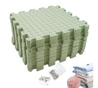 Esteras de bloqueo - Alfombrillas de ganchillo de espuma para tejer, almohadillas de bloqueo de rejilla y juego de pasadores en T, gruesas y duraderas para proyectos de costura