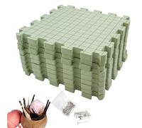 Esteras de bloqueo de ganchillo, alfombrillas de bloqueo para tejer, con placa de espuma de cuadrícula para esteras de punto, almohadillas de bloqueo de rejilla ligeras y juego de agujas en T para